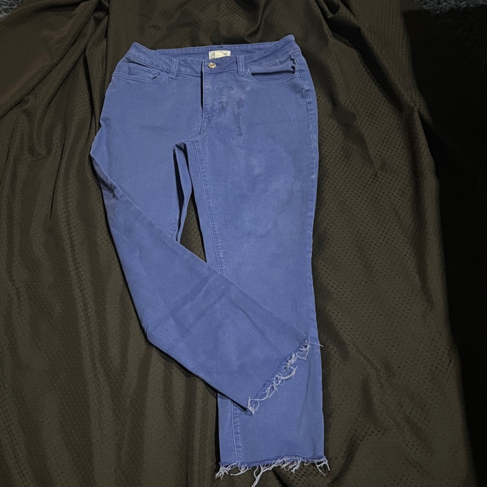Maurices Indigo Ankle Jeans with Distressed Hem